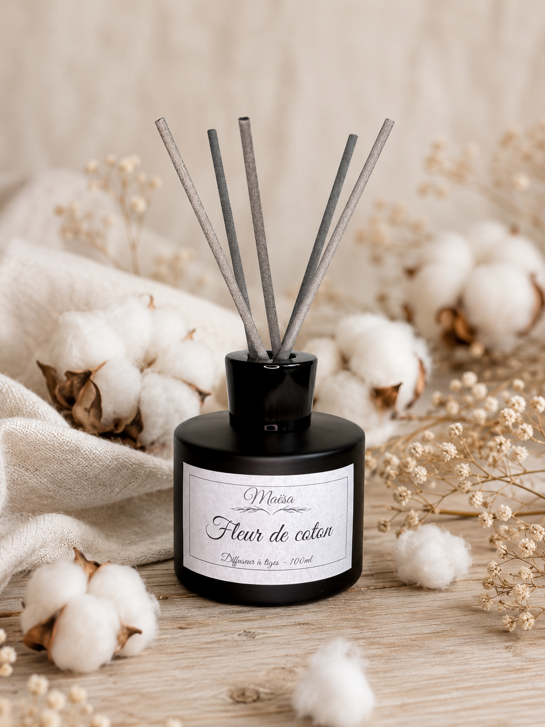 Diffuseur à tiges Fleur de coton